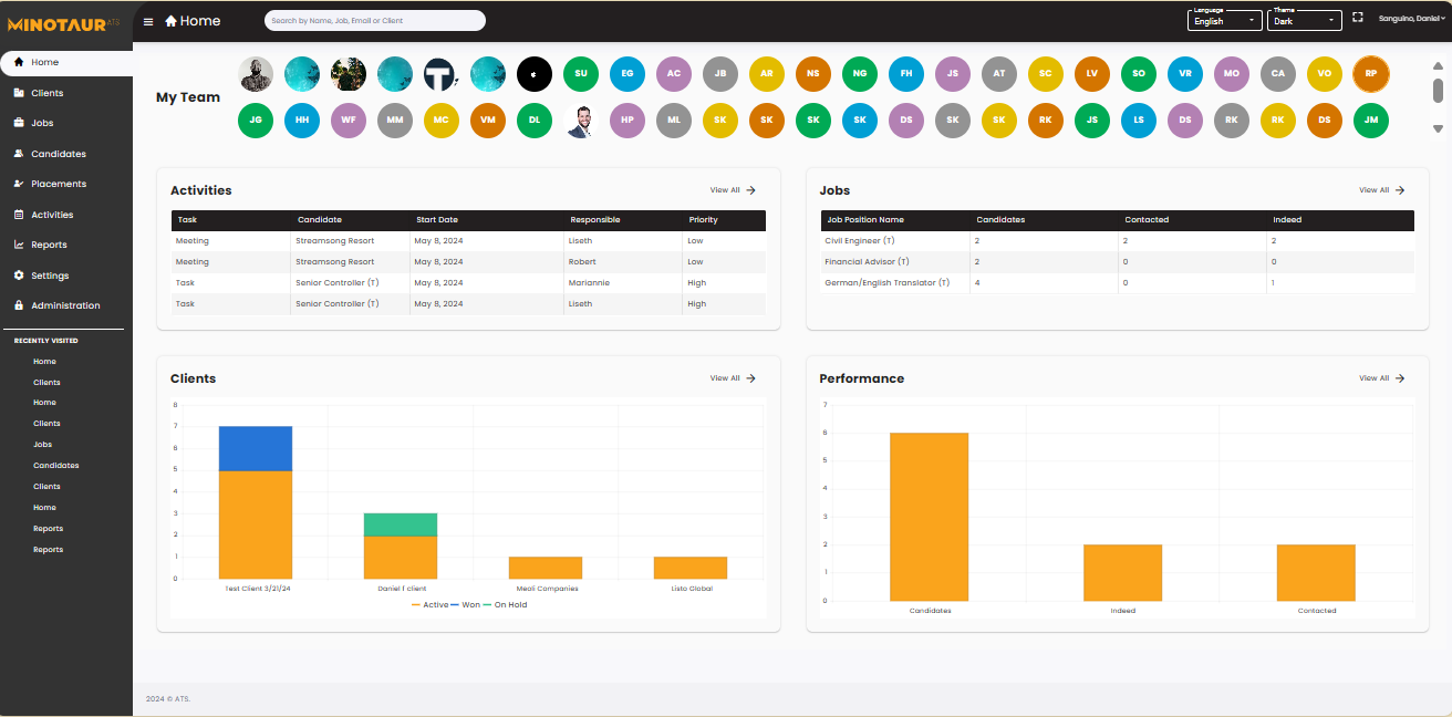 screenshot of Minotaur ATS